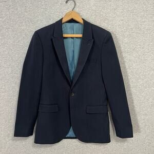 Topman Classic Navy Blazer - Size 38R - Peak‎ Lapel